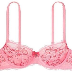 Victoria's Secret Floral Lace Unlined Demi 34DD